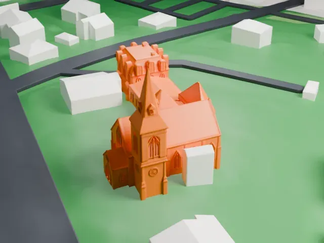 South Presbyterian Church model, East view