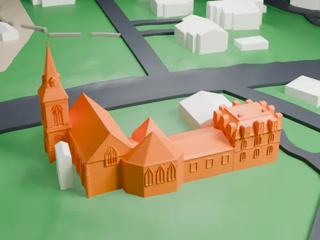 South Presbyterian Church model, North view