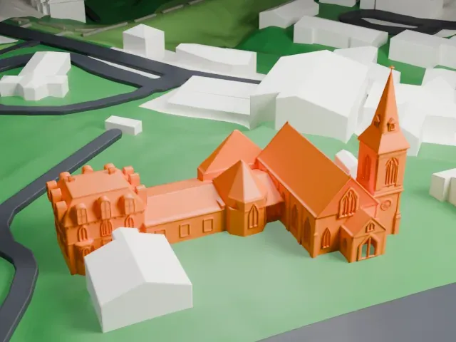 South Presbyterian Church model, South view