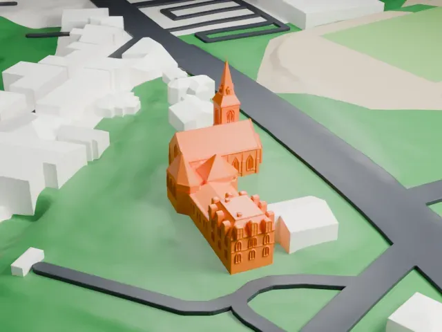 South Presbyterian Church model, West view