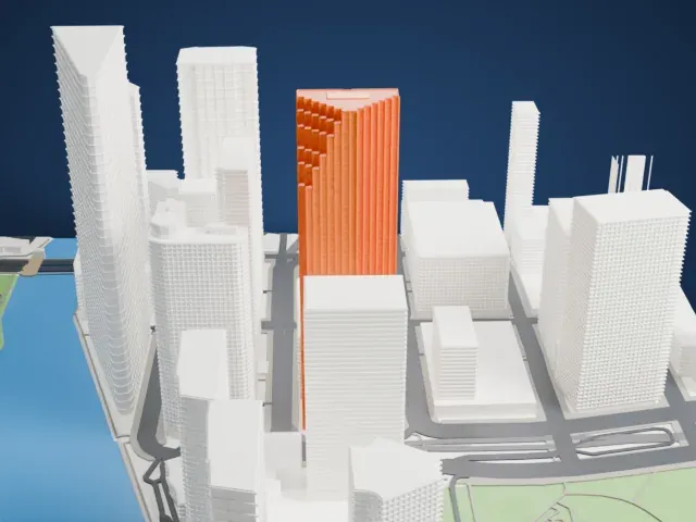 Southeast Financial Center model, East view