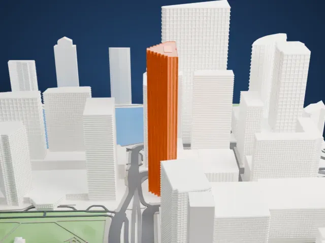 Southeast Financial Center model, North view