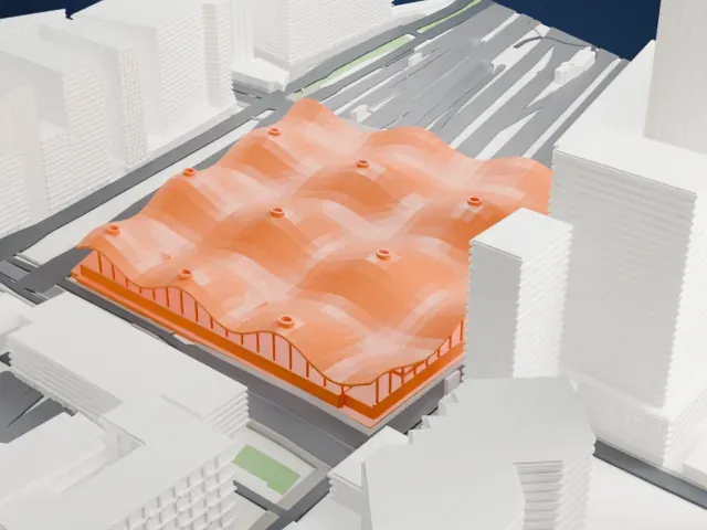 Southern Cross railway station model, East view