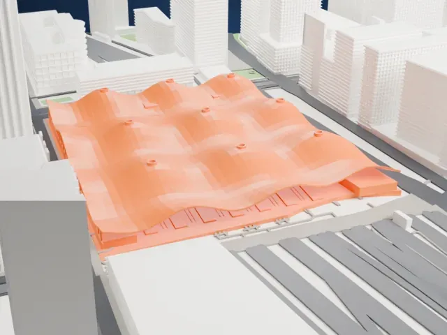 Southern Cross railway station model, North view