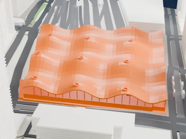 Southern Cross railway station model, South view