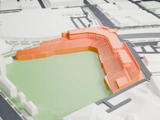 Southwest University Park model, North view