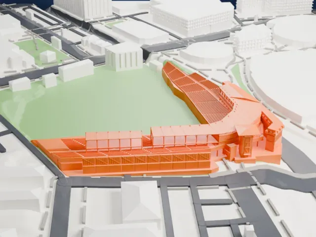 Southwest University Park model, West view