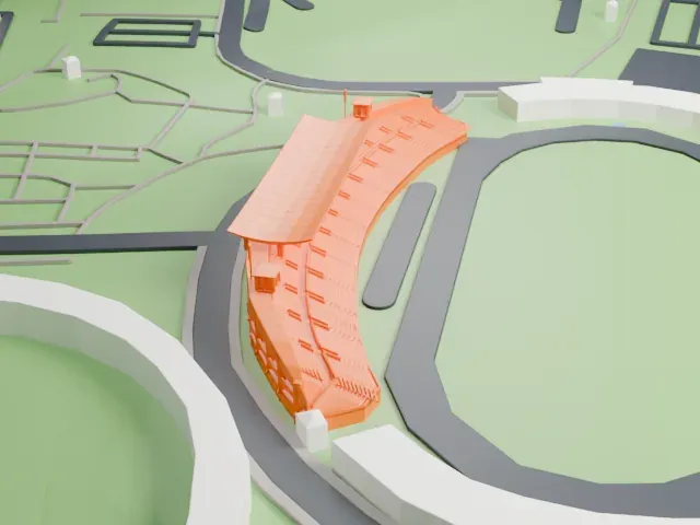 Soyu Stadium model, East view