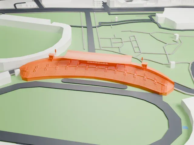 Soyu Stadium model, North view