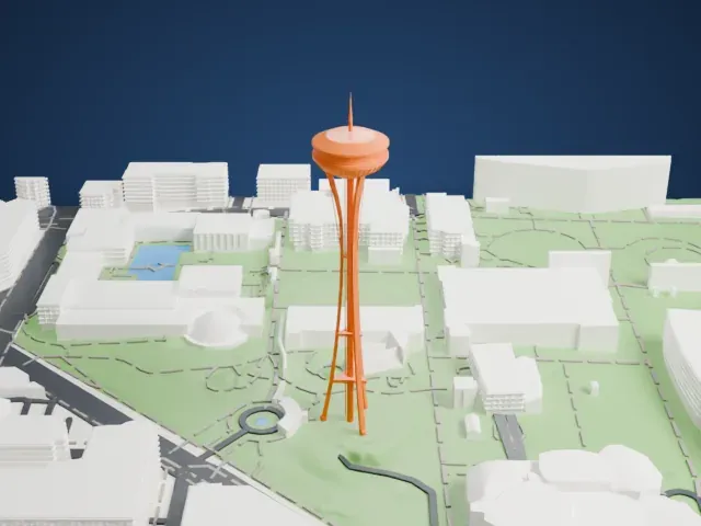Space Needle model, East view