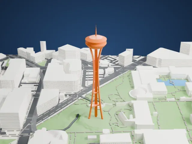 Space Needle model, North view