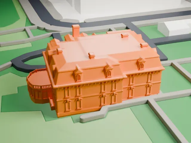 Spadina House model, East view
