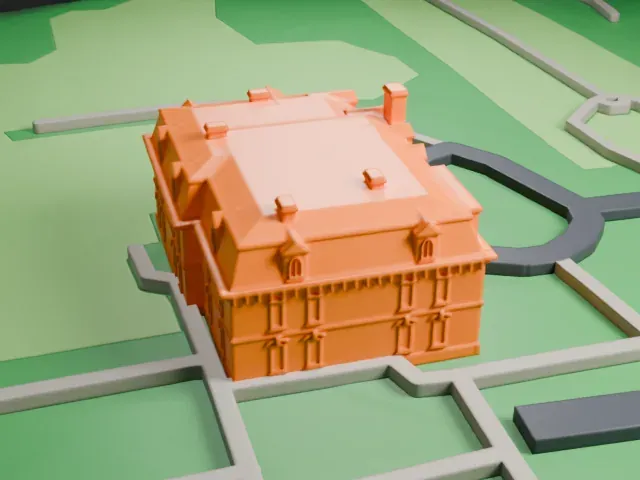 Spadina House model, North view