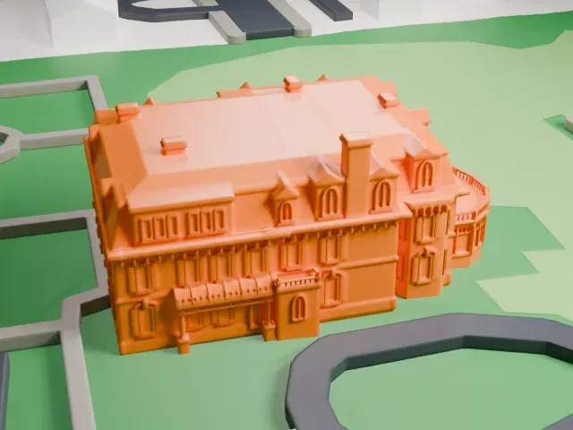Spadina House model, West view