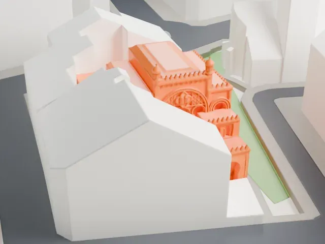 Spanish Synagogue (Prague) model, North view