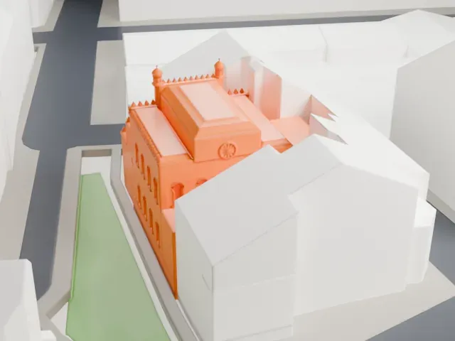 Spanish Synagogue (Prague) model, South view