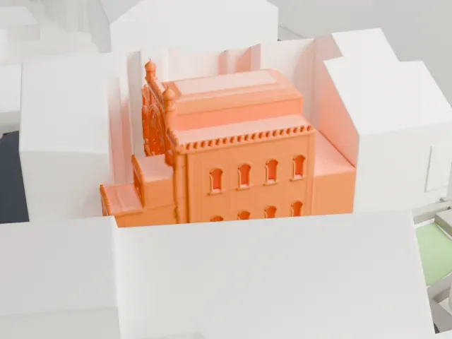Spanish Synagogue (Prague) model, West view