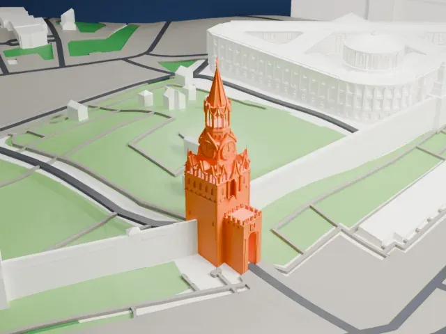 Spasskaya Tower model, East view