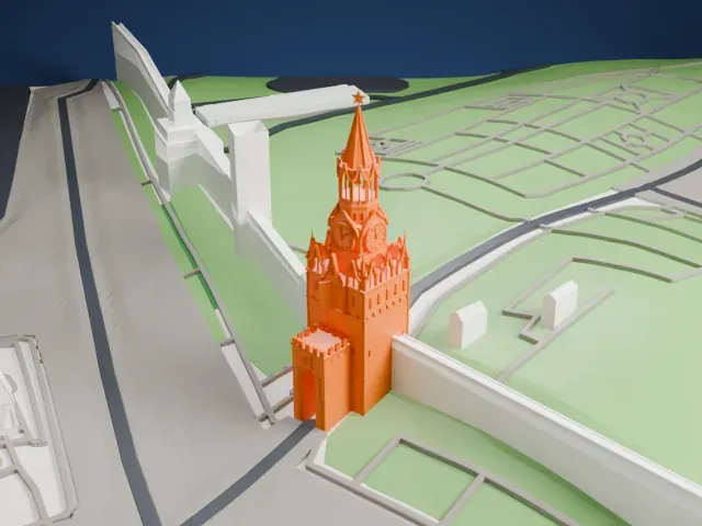 Spasskaya Tower model, North view