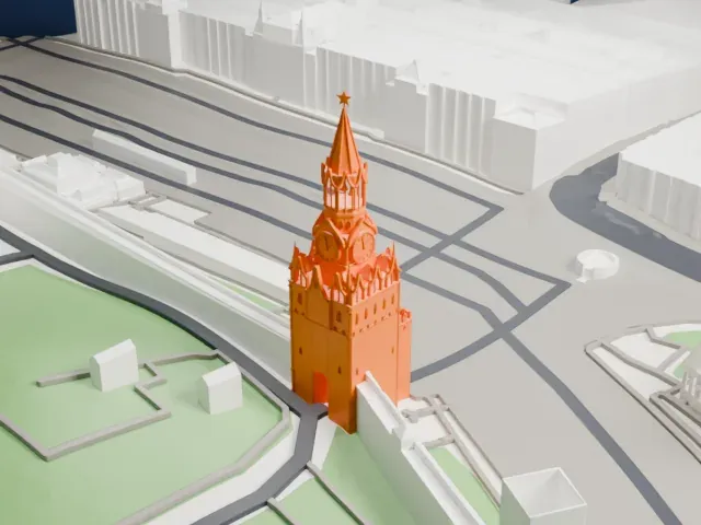 Spasskaya Tower model, South view