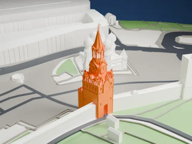 Spasskaya Tower model, West view