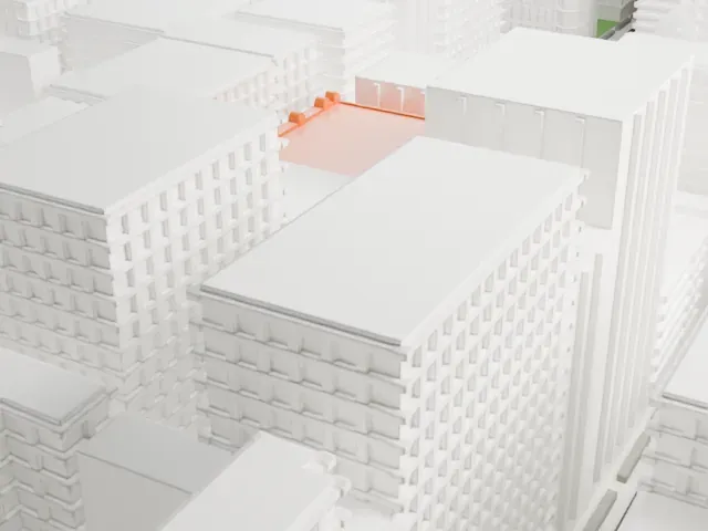 Spero Building model, East view
