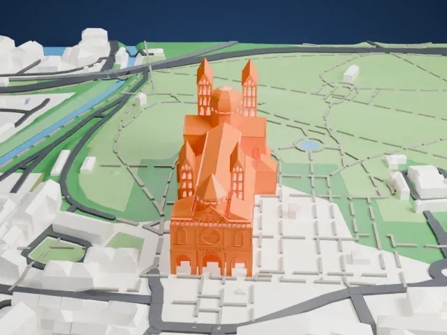 Speyer Cathedral model, West view