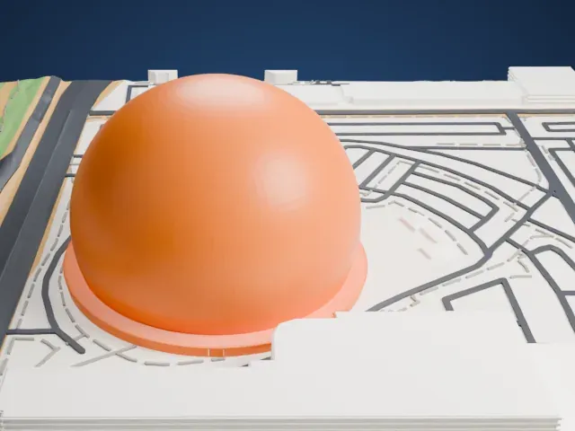 Sphere model, West view