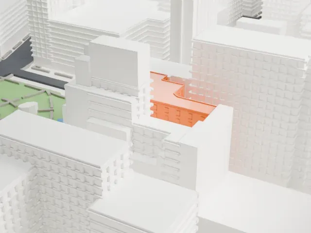 Spingler Building model, North view