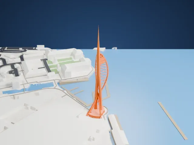 Spinnaker Tower model, North view