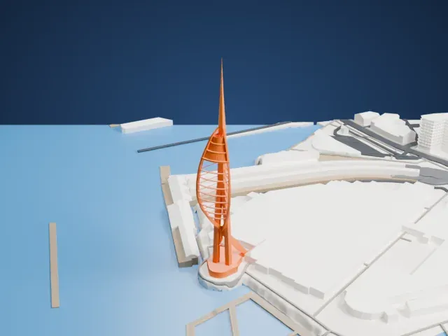 Spinnaker Tower model, South view