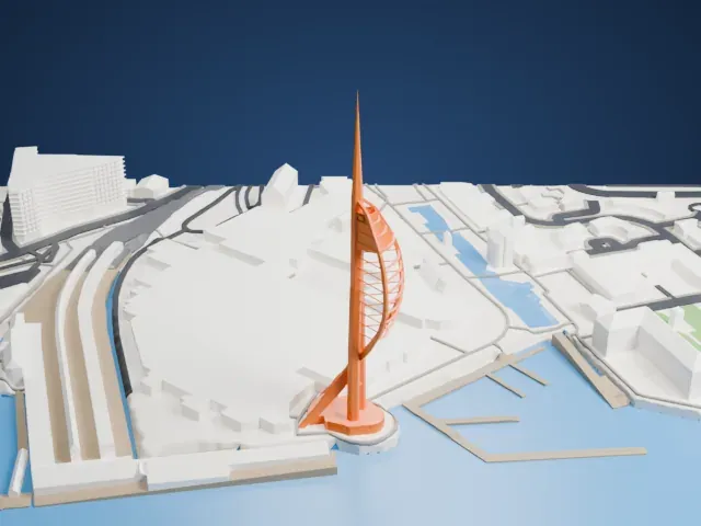 Spinnaker Tower model, West view