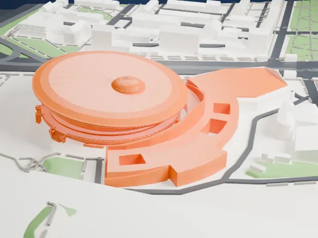 Spodek model, East view
