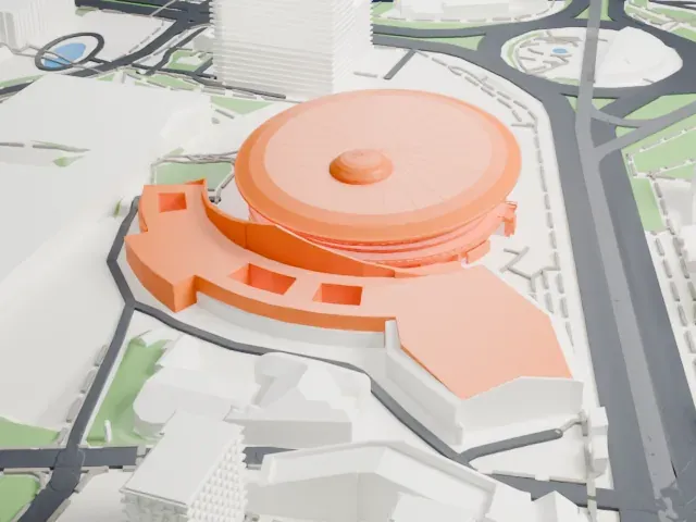 Spodek model, North view