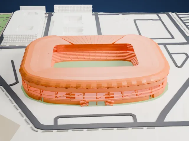 Sports Illustrated Stadium model, East view