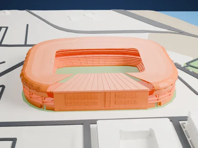 Sports Illustrated Stadium model, West view