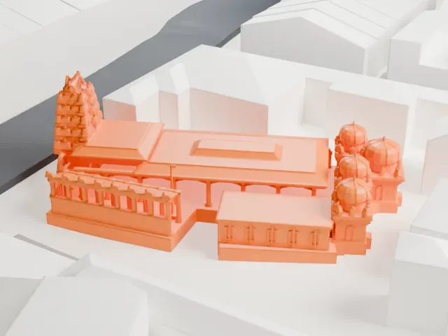 Sri Mariamman Temple, Singapore model, North view