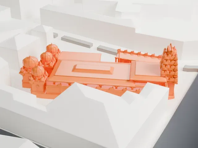 Sri Mariamman Temple, Singapore model, South view