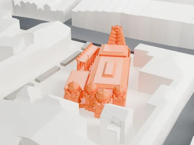 Sri Mariamman Temple, Singapore model, West view