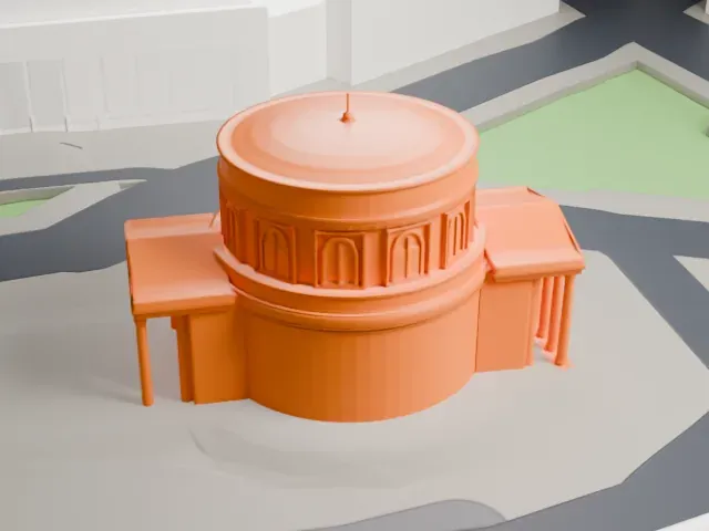 St. Alexander's Church, Warsaw model, East view