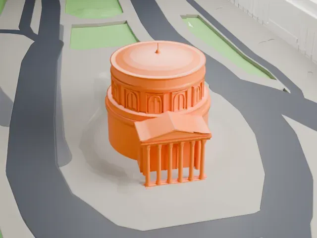 St. Alexander's Church, Warsaw model, North view