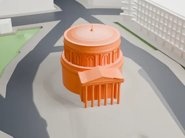 St. Alexander's Church, Warsaw model, South view