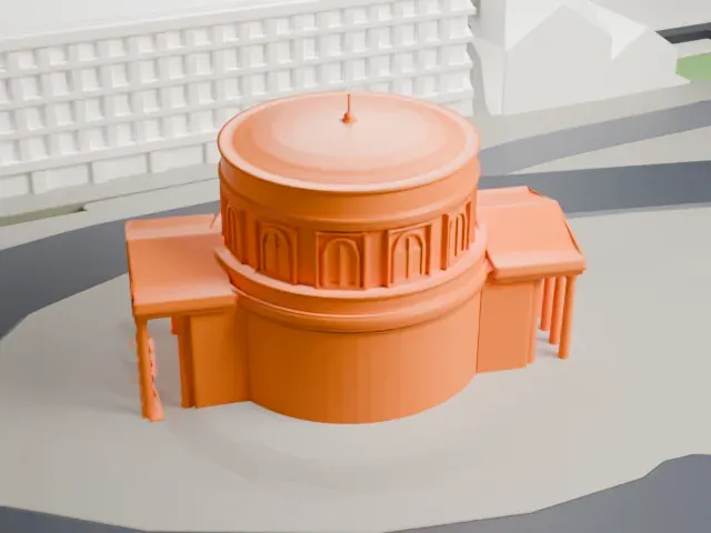 St. Alexander's Church, Warsaw model, West view