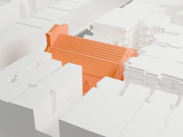 St. Aloysius Catholic Church model, East view