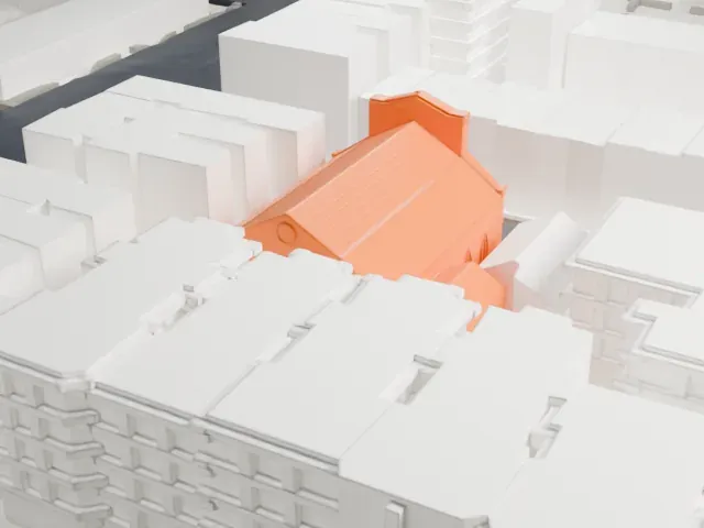 St. Aloysius Catholic Church model, North view