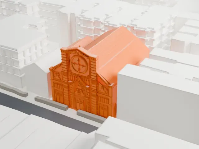 St. Aloysius Catholic Church model, South view
