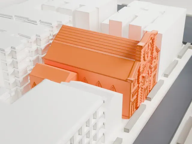 St. Aloysius Catholic Church model, West view
