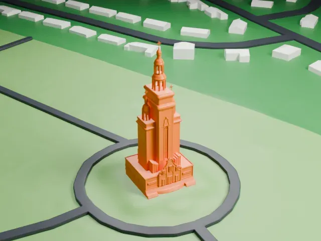 St. Andrew Memorial Church, South Bound Brook model, East view