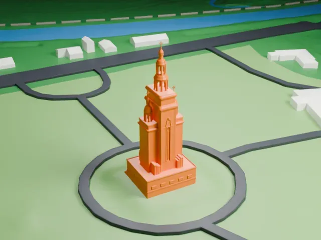 St. Andrew Memorial Church, South Bound Brook model, West view