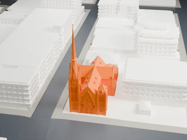 St. Andrew's Cathedral model, East view